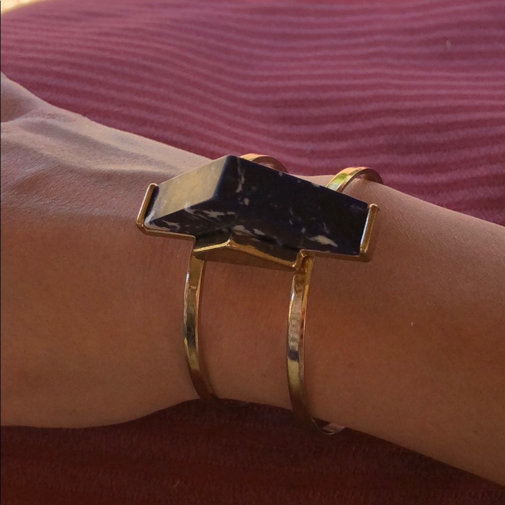 Gold and blue marble bracelet